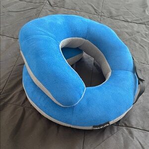 Travelon Vibrant Blue and Soft Gray Travel Pillow